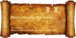 Marsinszky Mariann névjegykártya